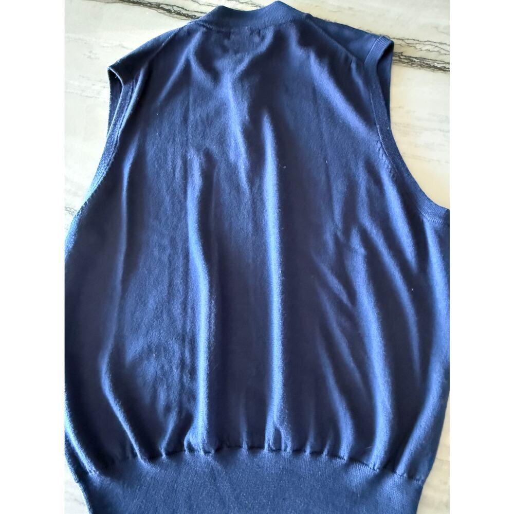Peter Millar Merino Wool 1/4 Zip Navy XL Golf/Country Club/Business Casual Vest - Picture 9 of 9